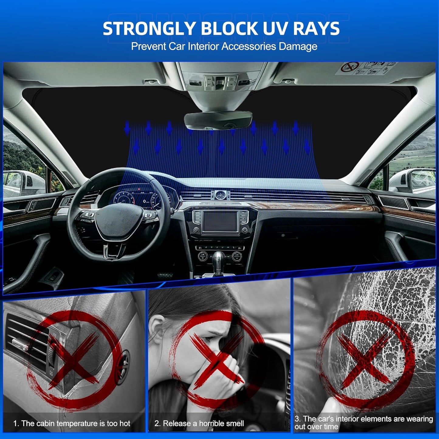 Windshield Sun Shade for Mazda CX-50 2023-2025 2026 Foldable CX50 Sunshade Custom Fit Front Window Car Interior Accessories Protector Blocks UV Rays