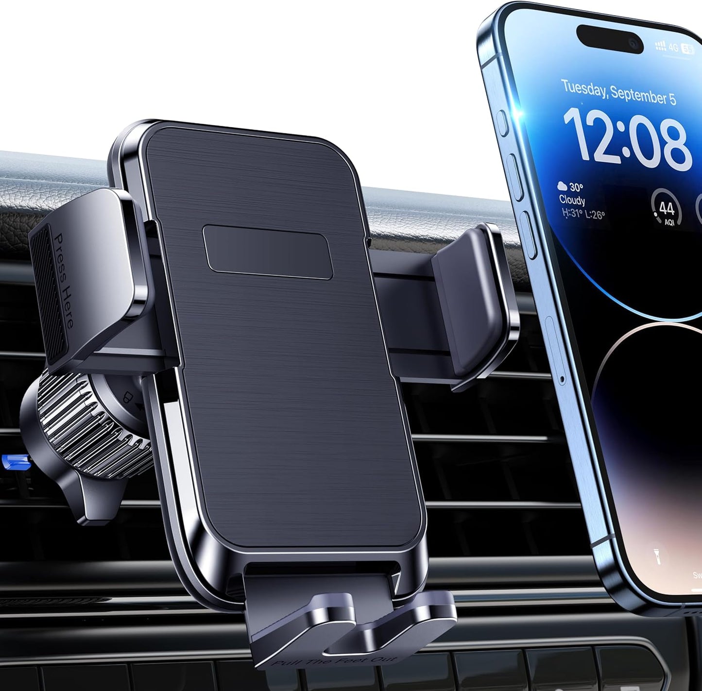 Car Phone Holder Vent [ Metal Clip] Phone Holders for Your Car Hands Free Universal Air Vent Cell Phone Car Mount Fit for iPhone Android All Smartphone Automobile Cradles