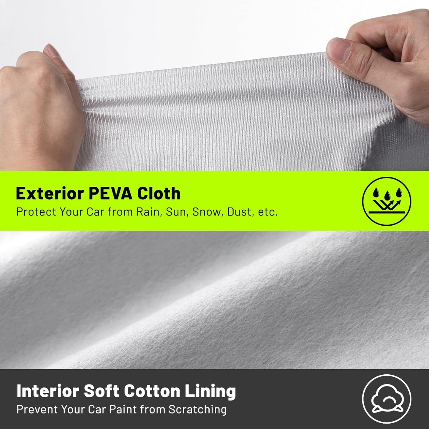 Favoto Car Cover for Tesla Model Y - Custom Fit Vehicle Cover 6 Layers Waterproof All Weather Outdoor Rain Snow Sun Dust Protection with Charging Port Ventilated Mesh Door Zipper