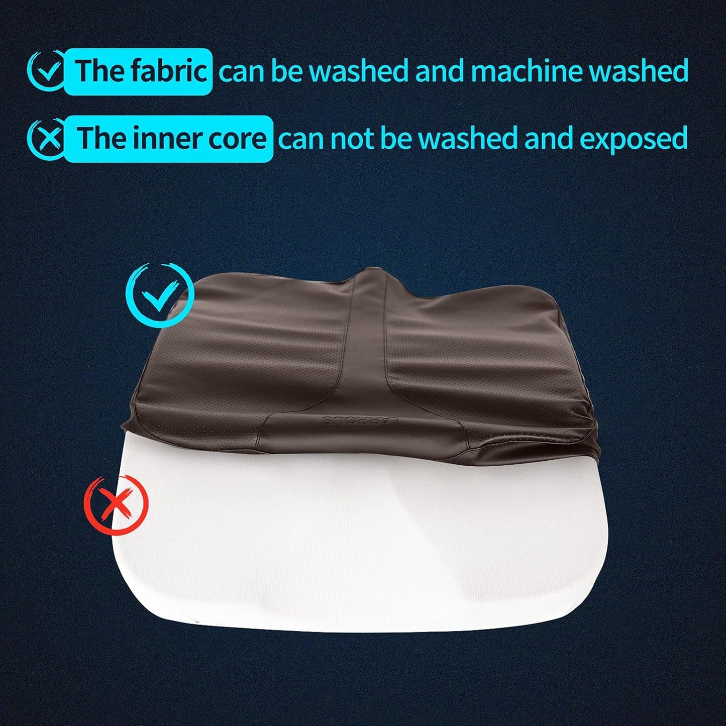 Car Seat Cushion - Comfort Memory Foam Seat Cushion for Car Seat Driver, Tailbone (Coccyx) Pain Relief Pad, Car Seat Cushions for Driving, Office Chair Cushion (Brown)