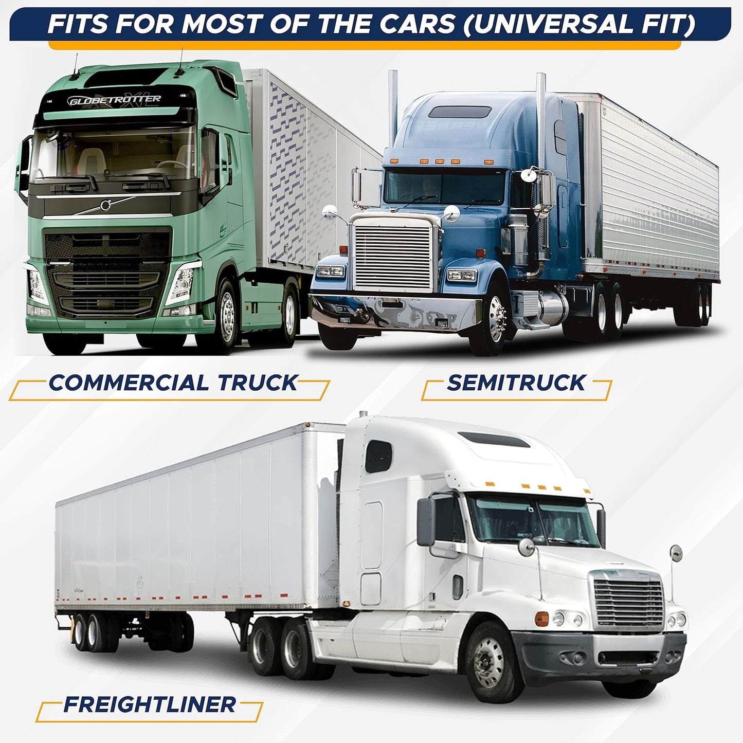 EcoNour Accordion Sun Shade Windshield for Trucks | Automotive Windshield Sun Shade to Keep Your Rig Safe | Fits for Semi Truck Windshields, Commercial & Big Rig Truck | XXL (80 x 30 inches)