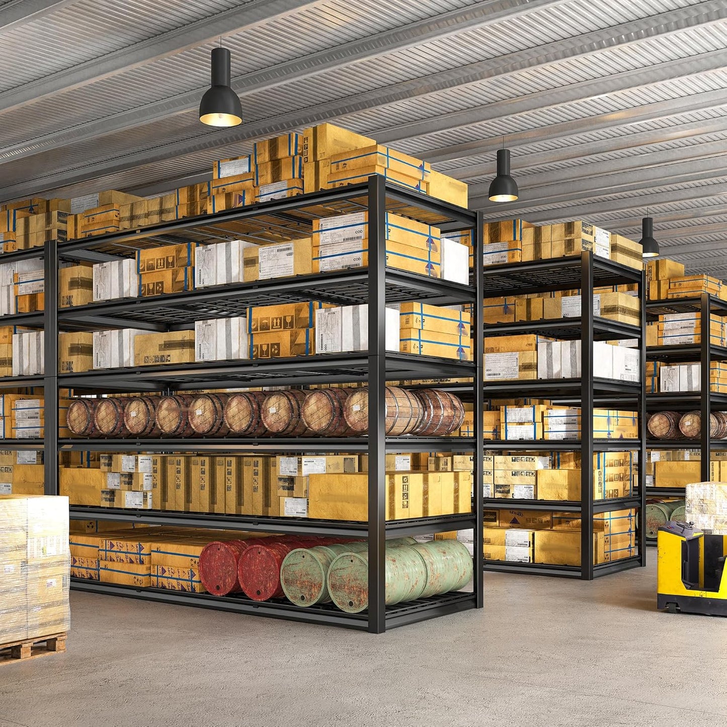 REIBII 60" W Garage Shelving, 2900LBS Storage Shelves, 6 Tier Heavy Duty Shelving, Adjustable Metal Shelving Units and Storage Rack for Warehouse, Pantry, Basement, 60" W x 84" Hx 24" D, 2 Pack