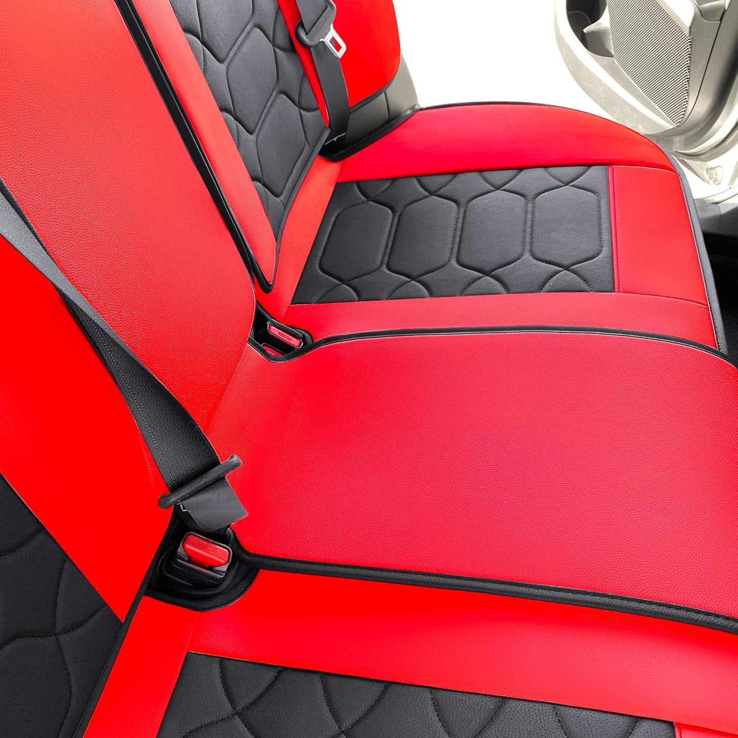 OASIS AUTO Custom Fit Seat Covers for 2012-2025 Toyota Camry, Waterproof Faux Leather Seat Protector Cushion Camry Car Accessories (Full Set, Red)