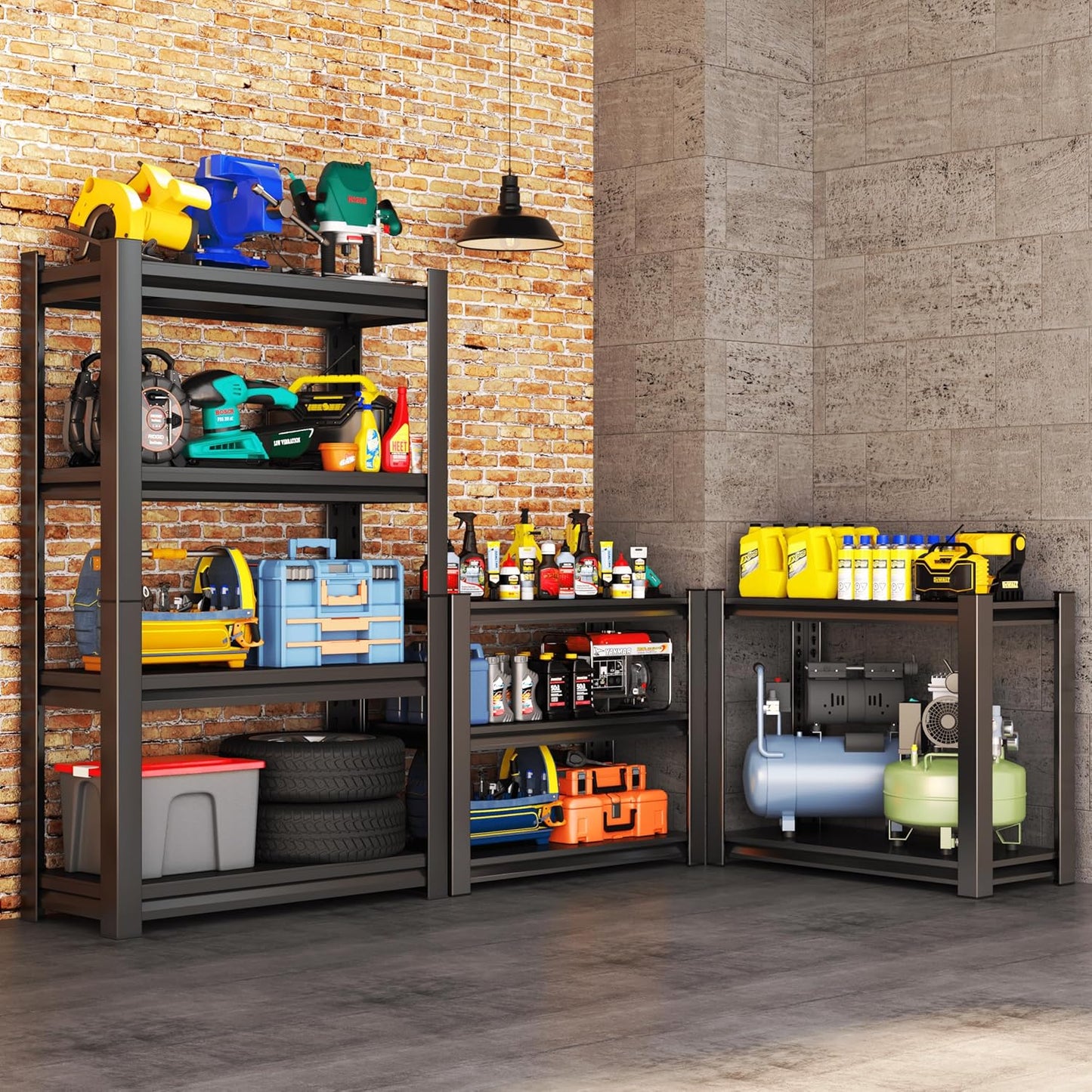 Metal Garage Shelving Unit, Heavy Duty 4-Tier Adjustable Storage Rack, Steel Shelving,2000 lbs Capacity, Industrial Shelves for Heavy Tools and Equipment (4-Tier 54" H x 36" W x 14" D)