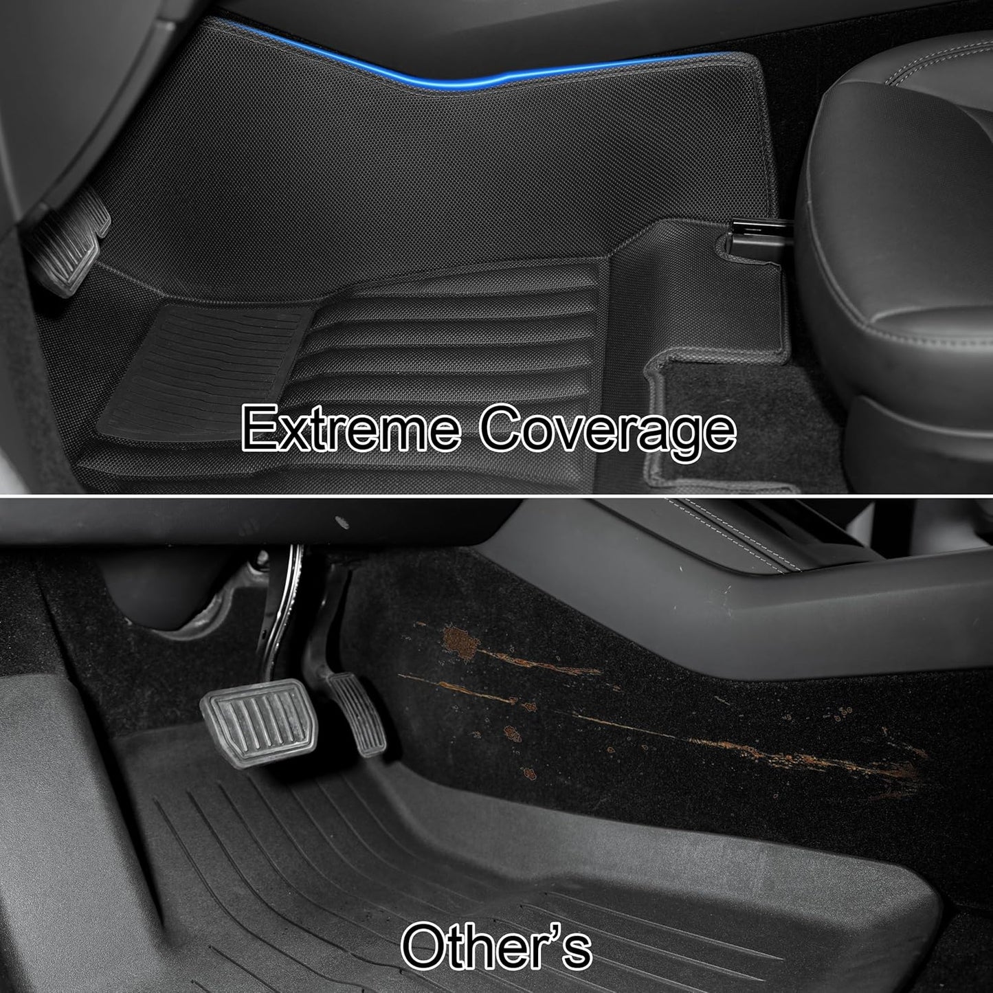 Extreme Coverage Tesla Model 3 Floor Mats 2025 2024 Premium Design Custom Fit 100% Eco-Friendly -All Weather 3D Floor Mats for Tesla Model 3 Highland Cargo Liner Trunk Accessories 6pcs