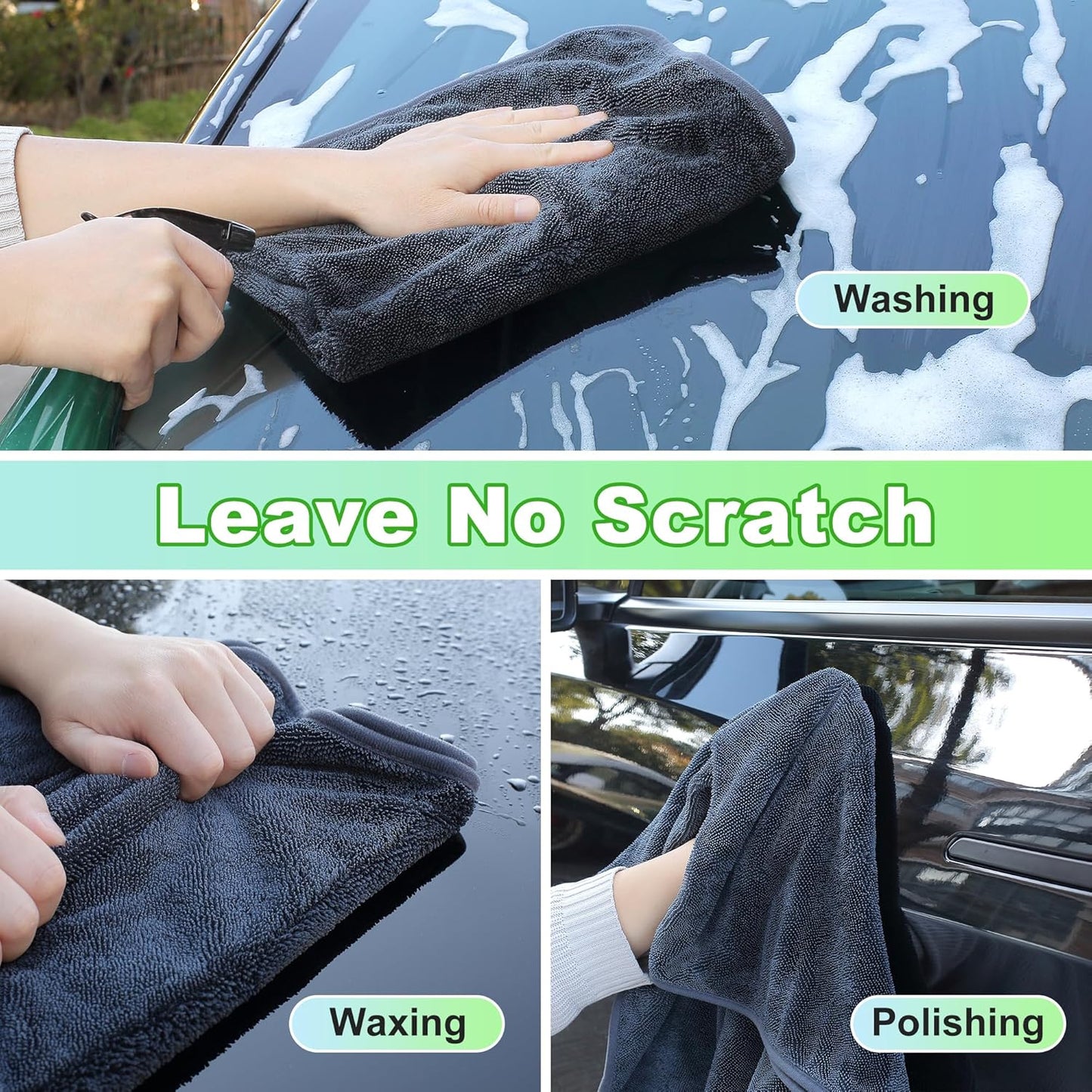 JOYMOOP Car Dry Towel, Quick Drying, Large Size, Microfiber Cleaning Cloth, Dark Grey, 29.5 X 63 Inches, 1 Pack for Boates, RVs, SUVs, Trucks, Cars