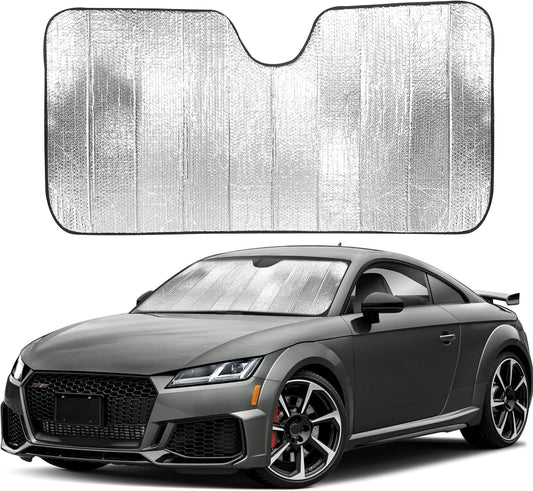 EcoNour Accordion Car Windshield Sun Shade | Car Sun Visor to Protect Harmful UV Rays | Foldable Automotive Windshield Sunshades | Window Sun Blocker to Keep Your Vehicle Cool & Comfort - 58" x 28"