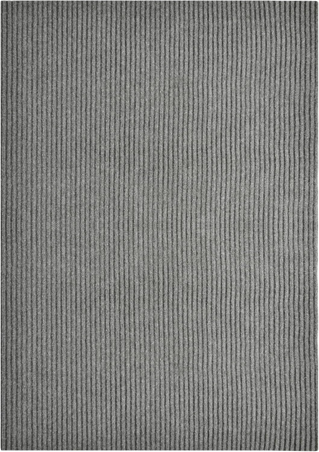 iCustomRug Spartan Weather Warrior Indoor/Outdoor Utility Ribbed Carpet Runner with Non-Slip Thermoplastic Rubber Backing, 3ft X 4ft Grey