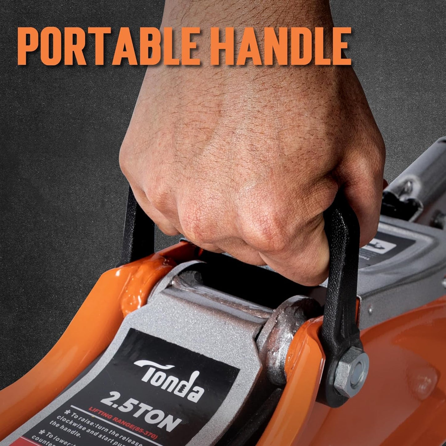 TONDA Low Profile Car Jack, 2.5 Ton (5,000 lb) Hydraulic Trolley Floor Jack for Garage, Home, Shop, Lifting Range 3.35" to 14.57", Orange