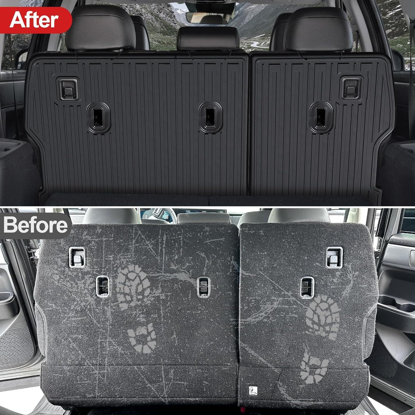 2nd Row Backrest Mat for 2024 2025 Hyundai Santa FE, All Weather TPE Seat Back Covers Durable Kick Mats for 2025 Hyundai Santa Fe Accessories (Fit Hybrid and Fuel)