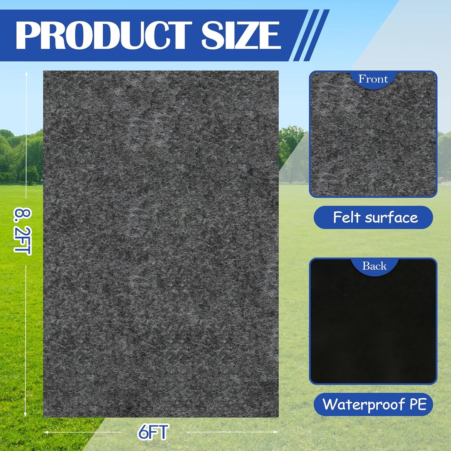 Ogrmar 6 x 8.2 FT Outdoor Storage Shed Mat, Waterproof Storage Shed Flooring Mat, Soft Patio Furniture Carport Mat Washable with Non-Slip Backing, Storage Shed Not Included (6x8.2FT)