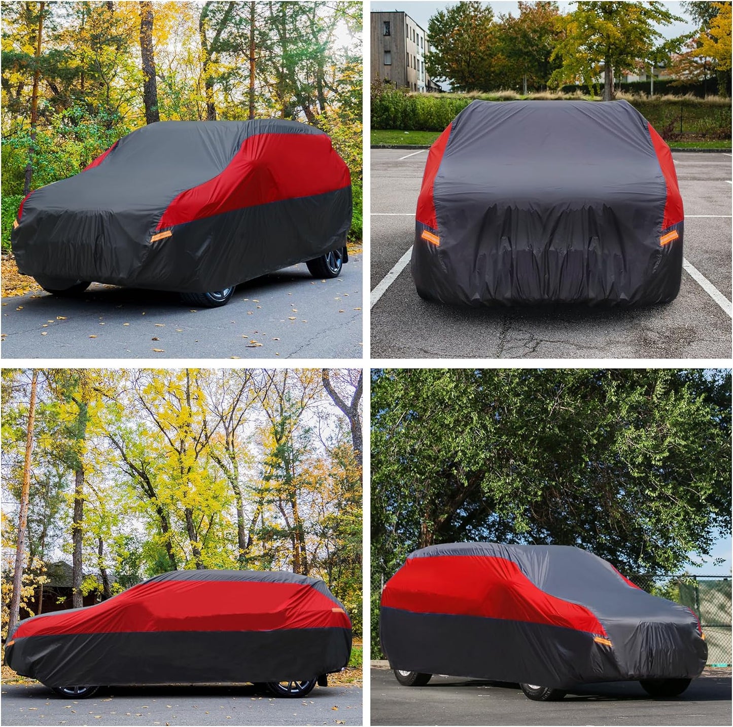 SUV Car Cover Waterproof All Weather,Cover Full Exterior Cover Windproof Outdoor Full Car Cover UV/Snow/Hail/Dust Protection Fit SUV Jeep-Length 182" to 190"