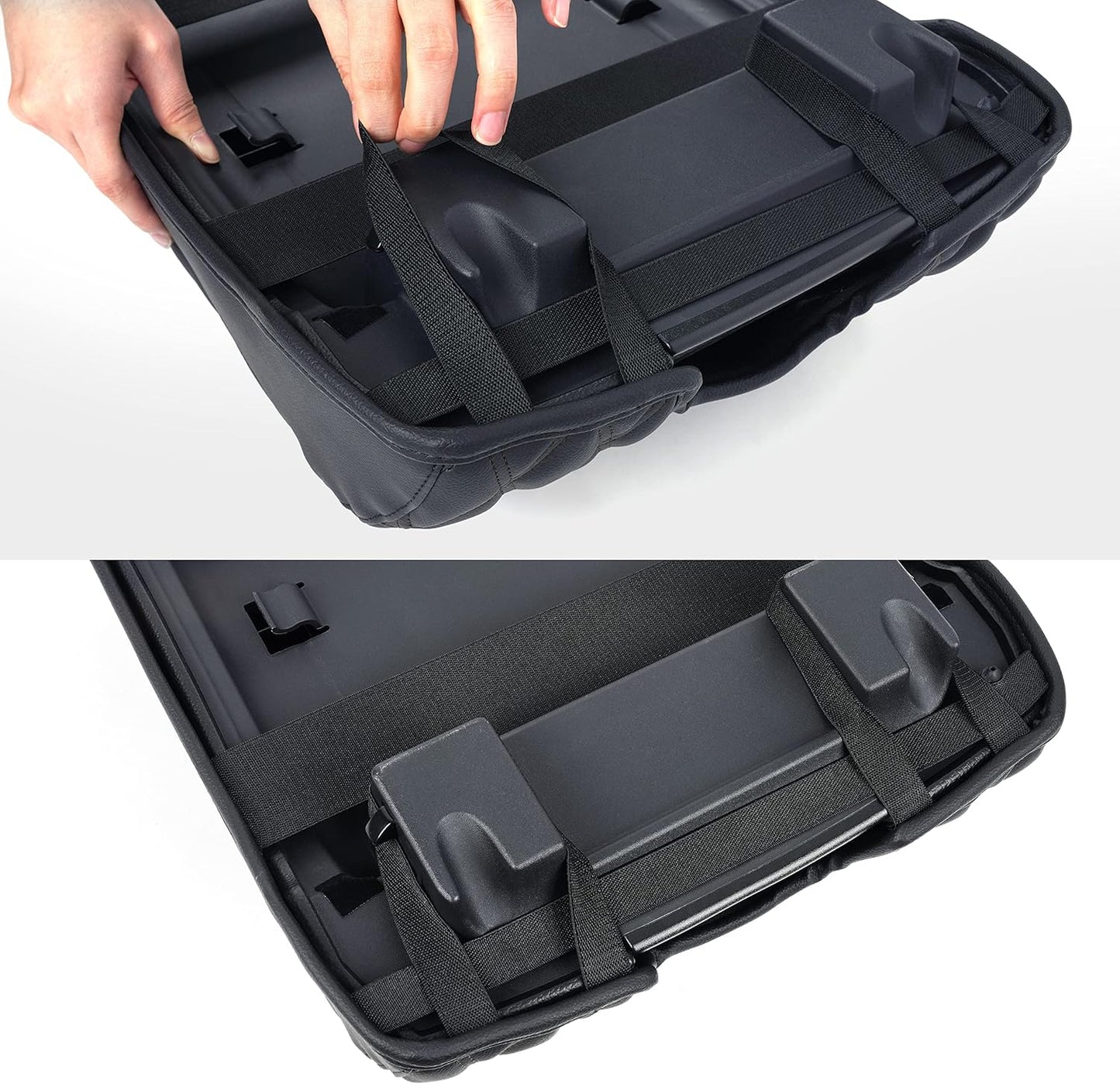 KMMOTORS F150 Center Console Cover, Thick Armrest Cushion, Interior Accessories, Funda para consola de coche, Vegan Leather, Armrest Protector (2015~2020, Full Cover), F150 Accessories