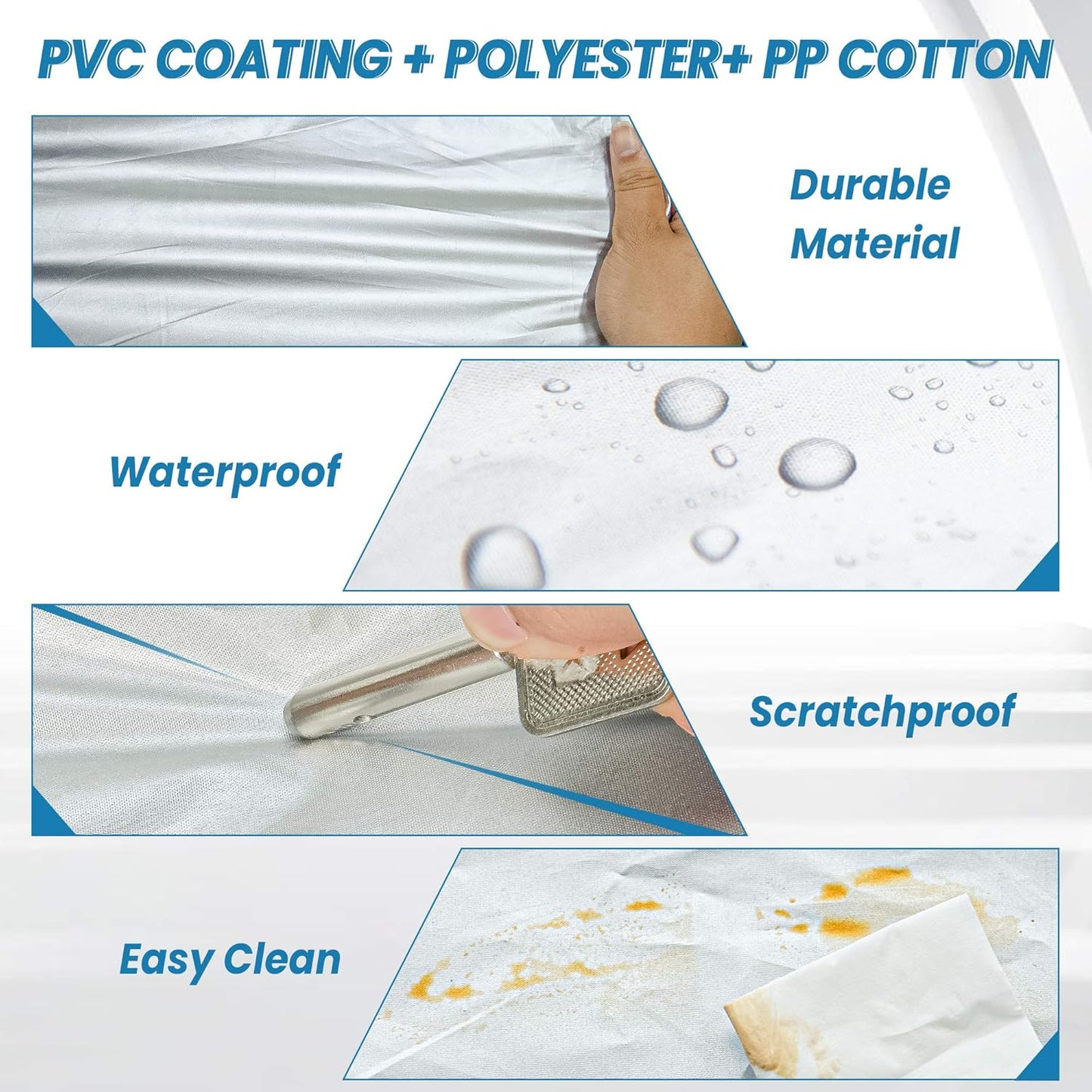 Car Cover Waterproof All Weather, GORDITA Full Exterior Covers with Mirror Pocket, Outdoor Car Cover UV Snow Rain Wind Dust All Weather Outdoor Protection Universal Fit SUV Length 189-204'' inch