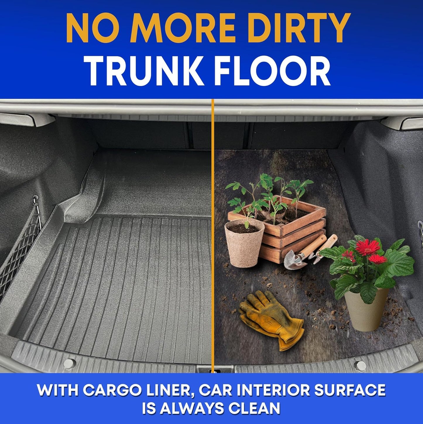 Premium Cargo Liner for Mercedes-Benz C 300 4MATIC Sedan 2015-2021 - Custom Fit Car Trunk Mat - All-Season Black Cargo Mat - 3D Shaped Laser Measured Trunk Liners for Mercedes-Benz AMG C 63