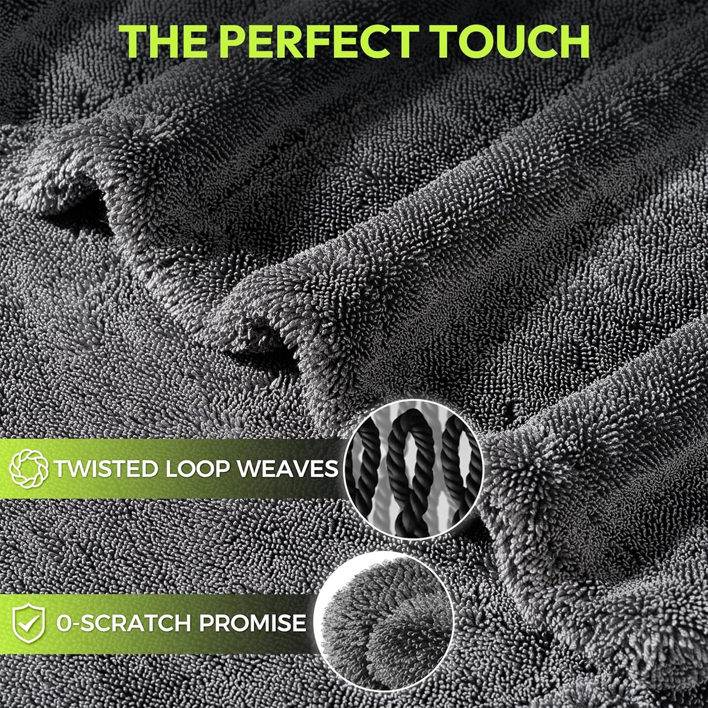 AutoManiacs Drying Towel for Car Detailing, 1500 GSM Ultra Super Absorbent, 24"x36" XL Soft Microfiber Towels for Cars, Twisted-Loop & Streak Free Microfiber Towels for Cars, Trucks, SUVs