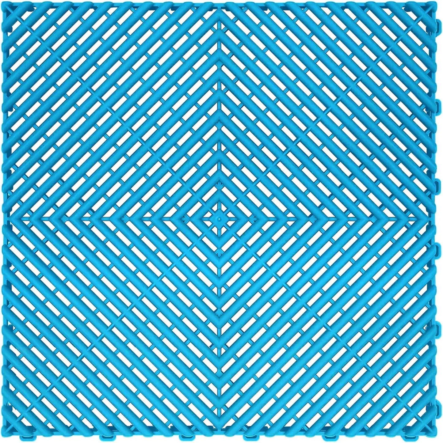15.7"x15.7" Garage Flooring Tiles, Non-Slip Interlocking Plastic Garage Floor Mat, Garage Organization & Garage Storage, Vented Pattern(Tiffny Blue, 25PCS)