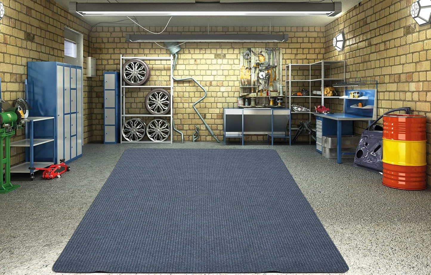 Ottomanson 5' x 6'6" Mud Mat Area Rug Scraper Carpet - Non-Slip, Dirt Trapping for Indoor & Outdoor Use - Ideal for Entryway, Garage, Kitchen, Patio & High-Traffic Areas, Gray