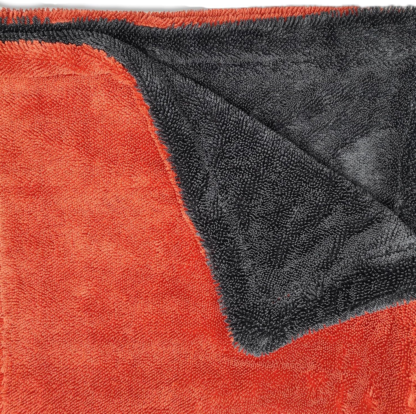 SOFTBATFY 1200 GSM 36" x 24"Dual Sided Microfiber Car Cleaning Drying Towel with Twist Pile, Super Absorbent, Scratch-Free, Machine Washable(Red-Grey)